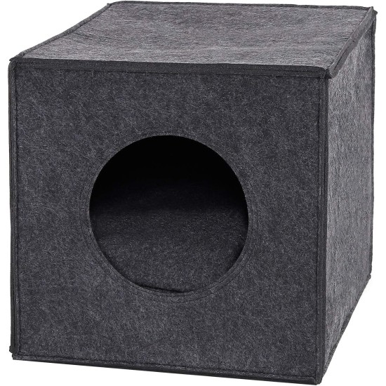 dibea Felt Cat Cave with or without Cushion, Foldable Cuddly Cave for Cats, Shelf for Cats, 33 x 37 x 33 cm dibea Felt Cat Cave with or without Cushion, Foldable Cuddly Cave for Cats, Shelf for Cats, 33 x 37 x 33 cm