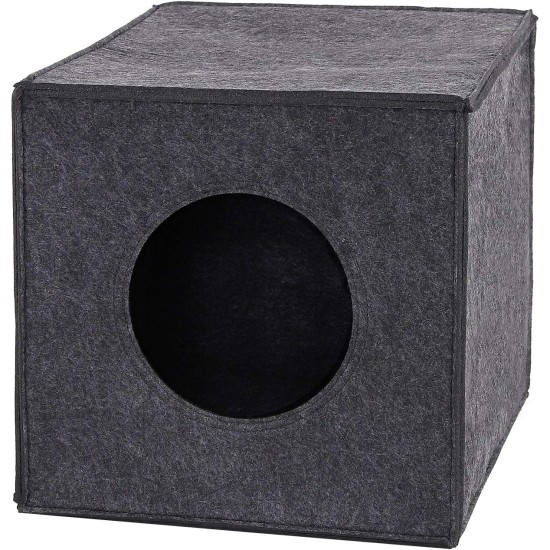 dibea Felt Cat Cave with or without Cushion, Foldable Cuddly Cave for Cats, Shelf for Cats, 33 x 37 x 33 cm dibea Felt Cat Cave with or without Cushion, Foldable Cuddly Cave for Cats, Shelf for Cats, 33 x 37 x 33 cm