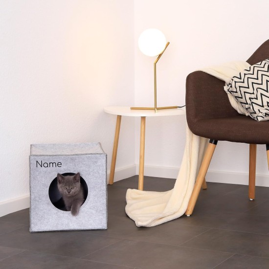dibea Felt Cat Cave with or without Cushion, Foldable Cuddly Cave for Cats, Shelf for Cats, 33 x 37 x 33 cm dibea Felt Cat Cave with or without Cushion, Foldable Cuddly Cave for Cats, Shelf for Cats, 33 x 37 x 33 cm
