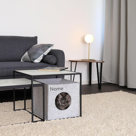 dibea Felt Cat Cave with or without Cushion, Foldable Cuddly Cave for Cats, Shelf for Cats, 33 x 37 x 33 cm dibea Felt Cat Cave with or without Cushion, Foldable Cuddly Cave for Cats, Shelf for Cats, 33 x 37 x 33 cm