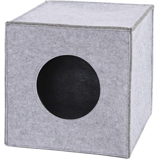dibea Felt Cat Cave with or without Cushion, Foldable Cuddly Cave for Cats, Shelf for Cats, 33 x 37 x 33 cm dibea Felt Cat Cave with or without Cushion, Foldable Cuddly Cave for Cats, Shelf for Cats, 33 x 37 x 33 cm