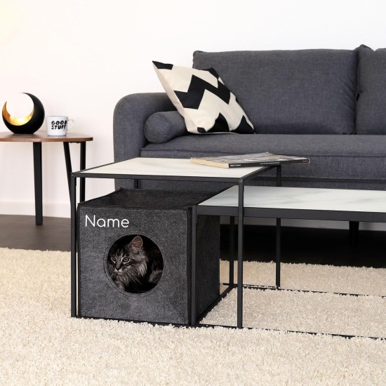 dibea Felt Cat Cave with or without Cushion, Foldable Cuddly Cave for Cats, Shelf for Cats, 33 x 37 x 33 cm dibea Felt Cat Cave with or without Cushion, Foldable Cuddly Cave for Cats, Shelf for Cats, 33 x 37 x 33 cm