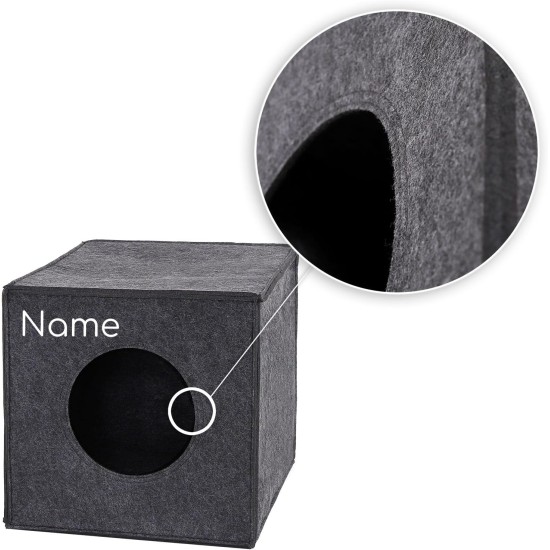 dibea Felt Cat Cave with or without Cushion, Foldable Cuddly Cave for Cats, Shelf for Cats, 33 x 37 x 33 cm dibea Felt Cat Cave with or without Cushion, Foldable Cuddly Cave for Cats, Shelf for Cats, 33 x 37 x 33 cm