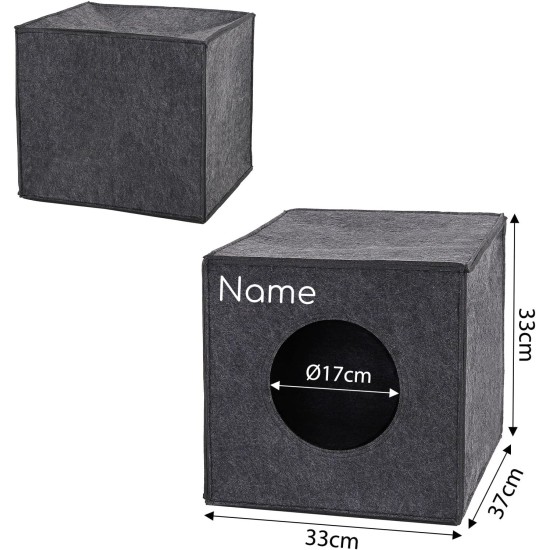dibea Felt Cat Cave with or without Cushion, Foldable Cuddly Cave for Cats, Shelf for Cats, 33 x 37 x 33 cm dibea Felt Cat Cave with or without Cushion, Foldable Cuddly Cave for Cats, Shelf for Cats, 33 x 37 x 33 cm