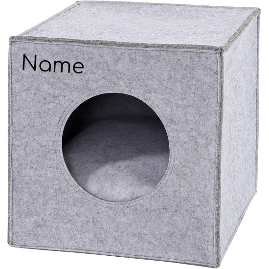 dibea Felt Cat Cave with or without Cushion, Foldable Cuddly Cave for Cats, Shelf for Cats, 33 x 37 x 33 cm dibea Felt Cat Cave with or without Cushion, Foldable Cuddly Cave for Cats, Shelf for Cats, 33 x 37 x 33 cm