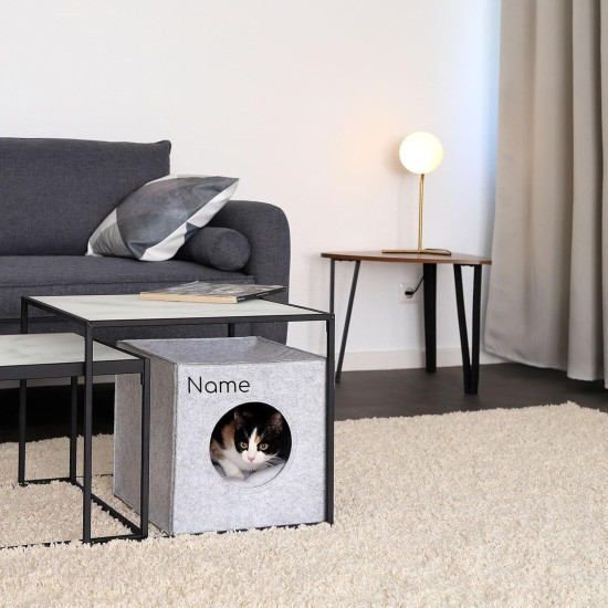 dibea Felt Cat Cave with or without Cushion, Foldable Cuddly Cave for Cats, Shelf for Cats, 33 x 37 x 33 cm dibea Felt Cat Cave with or without Cushion, Foldable Cuddly Cave for Cats, Shelf for Cats, 33 x 37 x 33 cm