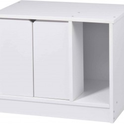 dobar® 35266e Zeta Cat Cabinet - Cat Cave for Cat Litter Trays - Cat House with Divider for Cat Litter Tray - Solid Wood Cat Furniture - 60 x 40 x 49 cm - White dobar® 35266e Zeta Cat Cabinet - Cat Cave for Cat Litter Trays - Cat House with Divider for Cat Litter Tray - Solid Wood Cat Furniture - 60 x 40 x 49 cm - White