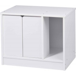dobar® 35266e Zeta Cat Cabinet - Cat Cave for Cat Litter Trays - Cat House with Divider for Cat Litter Tray - Solid Wood Cat Furniture - 60 x 40 x 49 cm - White dobar® 35266e Zeta Cat Cabinet - Cat Cave for Cat Litter Trays - Cat House with Divider for Cat Litter Tray - Solid Wood Cat Furniture - 60 x 40 x 49 cm - White