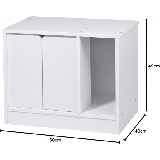 dobar® 35266e Zeta Cat Cabinet - Cat Cave for Cat Litter Trays - Cat House with Divider for Cat Litter Tray - Solid Wood Cat Furniture - 60 x 40 x 49 cm - White dobar® 35266e Zeta Cat Cabinet - Cat Cave for Cat Litter Trays - Cat House with Divider for Cat Litter Tray - Solid Wood Cat Furniture - 60 x 40 x 49 cm - White