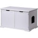 dobar® 35266e Zeta Cat Cabinet - Cat Cave for Cat Litter Trays - Cat House with Divider for Cat Litter Tray - Solid Wood Cat Furniture - 60 x 40 x 49 cm - White dobar® 35266e Zeta Cat Cabinet - Cat Cave for Cat Litter Trays - Cat House with Divider for Cat Litter Tray - Solid Wood Cat Furniture - 60 x 40 x 49 cm - White