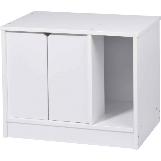 dobar® 35266e Zeta Cat Cabinet - Cat Cave for Cat Litter Trays - Cat House with Divider for Cat Litter Tray - Solid Wood Cat Furniture - 60 x 40 x 49 cm - White dobar® 35266e Zeta Cat Cabinet - Cat Cave for Cat Litter Trays - Cat House with Divider for Cat Litter Tray - Solid Wood Cat Furniture - 60 x 40 x 49 cm - White