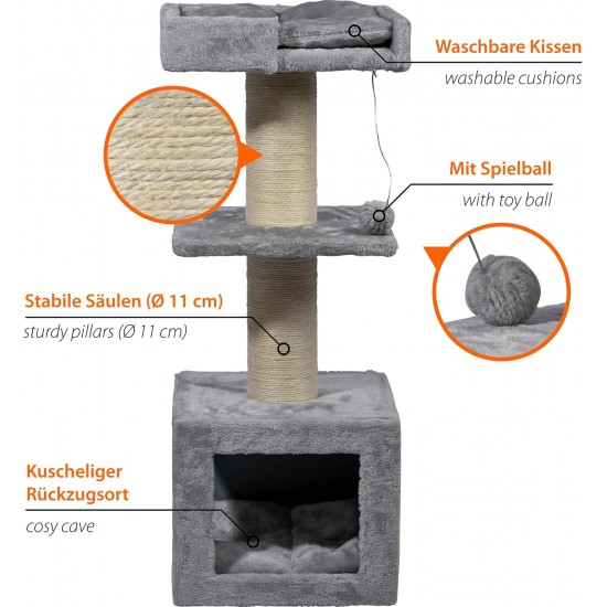 dobar® Premium Scratchy Wooden Cat Scratching Post with Extra Large and Sturdy Scratching Posts in Fancy Design – Also Suitable for Large Cats – 35 x 60 x 100 cm dobar® Premium Scratchy Wooden Cat Scratching Post with Extra Large and Sturdy Scratching Posts in Fancy Design – Also Suitable for Large Cats – 35 x 60 x 100 cm