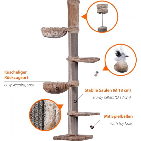 dobar® Premium Scratchy Wooden Cat Scratching Post with Extra Large and Sturdy Scratching Posts in Fancy Design – Also Suitable for Large Cats – 35 x 60 x 100 cm dobar® Premium Scratchy Wooden Cat Scratching Post with Extra Large and Sturdy Scratching Posts in Fancy Design – Also Suitable for Large Cats – 35 x 60 x 100 cm