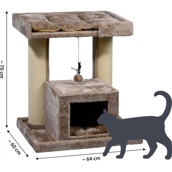dobar® Premium Scratchy Wooden Cat Scratching Post with Extra Large and Sturdy Scratching Posts in Fancy Design – Also Suitable for Large Cats – 35 x 60 x 100 cm dobar® Premium Scratchy Wooden Cat Scratching Post with Extra Large and Sturdy Scratching Posts in Fancy Design – Also Suitable for Large Cats – 35 x 60 x 100 cm