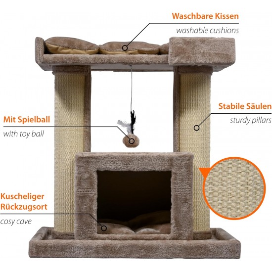 dobar® Premium Scratchy Wooden Cat Scratching Post with Extra Large and Sturdy Scratching Posts in Fancy Design – Also Suitable for Large Cats – 35 x 60 x 100 cm dobar® Premium Scratchy Wooden Cat Scratching Post with Extra Large and Sturdy Scratching Posts in Fancy Design – Also Suitable for Large Cats – 35 x 60 x 100 cm