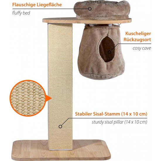 dobar® Premium Scratchy Wooden Cat Scratching Post with Extra Large and Sturdy Scratching Posts in Fancy Design – Also Suitable for Large Cats – 35 x 60 x 100 cm dobar® Premium Scratchy Wooden Cat Scratching Post with Extra Large and Sturdy Scratching Posts in Fancy Design – Also Suitable for Large Cats – 35 x 60 x 100 cm