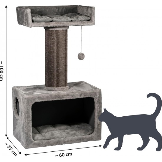 dobar® Premium Scratchy Wooden Cat Scratching Post with Extra Large and Sturdy Scratching Posts in Fancy Design – Also Suitable for Large Cats – 35 x 60 x 100 cm dobar® Premium Scratchy Wooden Cat Scratching Post with Extra Large and Sturdy Scratching Posts in Fancy Design – Also Suitable for Large Cats – 35 x 60 x 100 cm