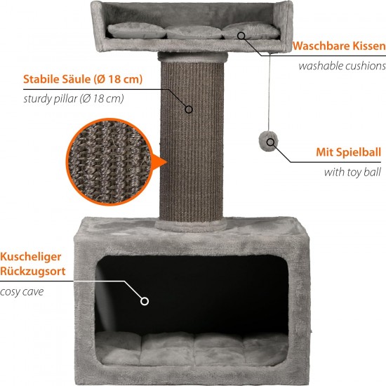 dobar® Premium Scratchy Wooden Cat Scratching Post with Extra Large and Sturdy Scratching Posts in Fancy Design – Also Suitable for Large Cats – 35 x 60 x 100 cm dobar® Premium Scratchy Wooden Cat Scratching Post with Extra Large and Sturdy Scratching Posts in Fancy Design – Also Suitable for Large Cats – 35 x 60 x 100 cm
