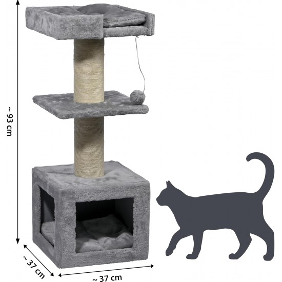 dobar® Premium Scratchy Wooden Cat Scratching Post with Extra Large and Sturdy Scratching Posts in Fancy Design – Also Suitable for Large Cats – 35 x 60 x 100 cm dobar® Premium Scratchy Wooden Cat Scratching Post with Extra Large and Sturdy Scratching Posts in Fancy Design – Also Suitable for Large Cats – 35 x 60 x 100 cm