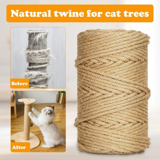 heuchaey Sisal Scratching Post Cord, 6 mm x 60 m, Sisal Rope for Scratching Post, Natural Sisal Rope for Cats, Sisal Rope for DIY, Decoration, Cat Rope Accessories, Cat Toy, Rope for Cats heuchaey Sisal Scratching Post Cord, 6 mm x 60 m, Sisal Rope for Scratching Post, Natural Sisal Rope for Cats, Sisal Rope for DIY, Decoration, Cat Rope Accessories, Cat Toy, Rope for Cats