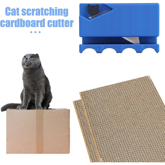 lasuroa Cardboard Cutter for Cat Scratching Posts, Handheld Cardboard Cutting Tool with Built-in Blade, Portable DIY Cutter for Cat Scratching Posts and Crafts (Dark Blue) lasuroa Cardboard Cutter for Cat Scratching Posts, Handheld Cardboard Cutting Tool with Built-in Blade, Portable DIY Cutter for Cat Scratching Posts and Crafts (Dark Blue)
