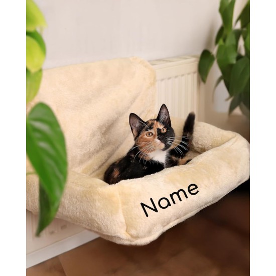 lionto Cat Bed for Heaters, Cat Heating Lounger, Cat Hammock for Heaters, Dark Grey lionto Cat Bed for Heaters, Cat Heating Lounger, Cat Hammock for Heaters, Dark Grey