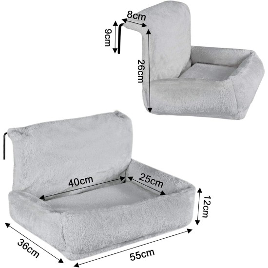 lionto Cat Bed for Heaters, Cat Heating Lounger, Cat Hammock for Heaters, Dark Grey lionto Cat Bed for Heaters, Cat Heating Lounger, Cat Hammock for Heaters, Dark Grey