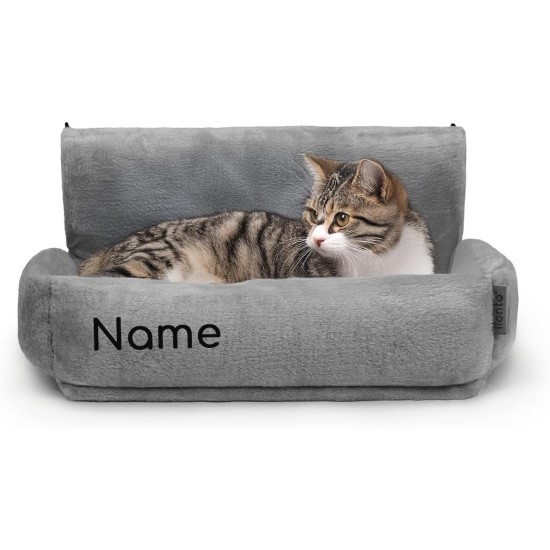 lionto Cat Bed for Heaters, Cat Heating Lounger, Cat Hammock for Heaters, Dark Grey lionto Cat Bed for Heaters, Cat Heating Lounger, Cat Hammock for Heaters, Dark Grey