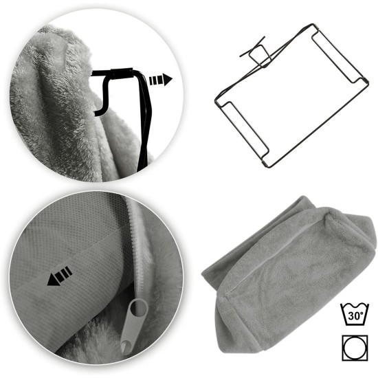 lionto Cat Bed for Heaters, Cat Heating Lounger, Cat Hammock for Heaters, Dark Grey lionto Cat Bed for Heaters, Cat Heating Lounger, Cat Hammock for Heaters, Dark Grey