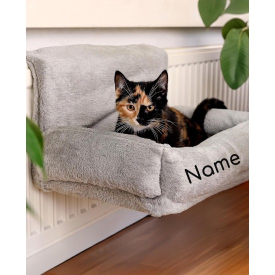 lionto Cat Bed for Heaters, Cat Heating Lounger, Cat Hammock for Heaters, Dark Grey lionto Cat Bed for Heaters, Cat Heating Lounger, Cat Hammock for Heaters, Dark Grey
