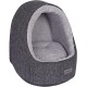 lionto Cat Cave with Cuddly Reversible Cushion, Washable Pet Bed Well Padded for Cats and Small Dogs, 40 x 35 x 38 cm, Cosy Cat Bed with Non-Slip Nubs, Dark Grey Mottled