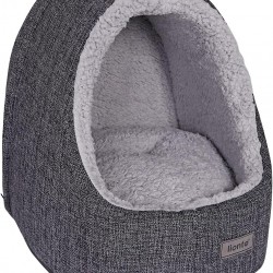 lionto Cat Cave with Cuddly Reversible Cushion, Washable Pet Bed Well Padded for Cats and Small Dogs, 40 x 35 x 38 cm, Cosy Cat Bed with Non-Slip Nubs, Dark Grey Mottled lionto Cat Cave with Cuddly Reversible Cushion, Washable Pet Bed Well Padded for Cats and Small Dogs, 40 x 35 x 38 cm, Cosy Cat Bed with Non-Slip Nubs, Dark Grey Mottled