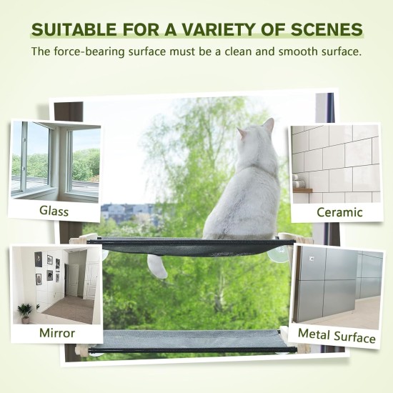 pecute Cat Window Seats (up to 20 kg), Cat Window Lounger Double Decker, Cat Hammock for Cats with Solid Wood and Metal, Sturdy Cat Hammock Window with Suction Cup pecute Cat Window Seats (up to 20 kg), Cat Window Lounger Double Decker, Cat Hammock for Cats with Solid Wood and Metal, Sturdy Cat Hammock Window with Suction Cup