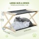 pecute Cat Window Seats (up to 20 kg), Cat Window Lounger Double Decker, Cat Hammock for Cats with Solid Wood and Metal, Sturdy Cat Hammock Window with Suction Cup