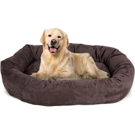suede bagel-shaped dog bed suede bagel-shaped dog bed