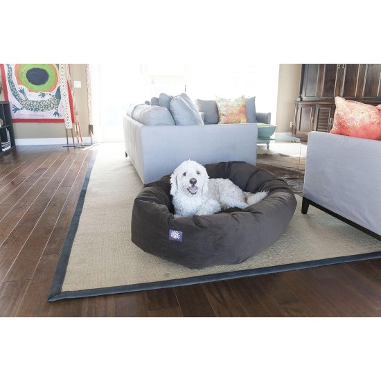 suede bagel-shaped dog bed suede bagel-shaped dog bed