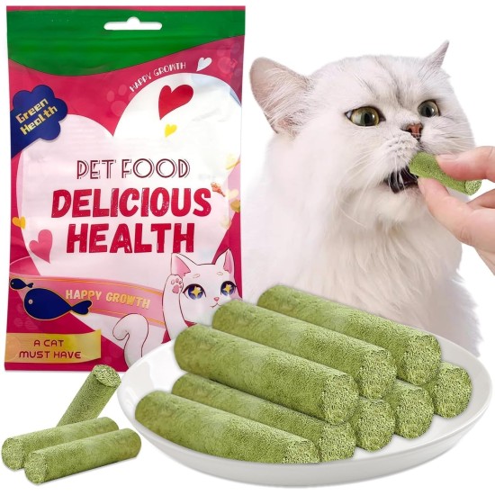 2 Packs of Cat Grass Sticks, Cat Grass Snack, Cat Grass Teether Sticks, Cat Grass Teething Sticks for House Cats, for Cats for Dental Care, to Improve Cat Digestion (100 g) 2 Packs of Cat Grass Sticks, Cat Grass Snack, Cat Grass Teether Sticks, Cat Grass Teething Sticks for House Cats, for Cats for Dental Care, to Improve Cat Digestion (100 g)
