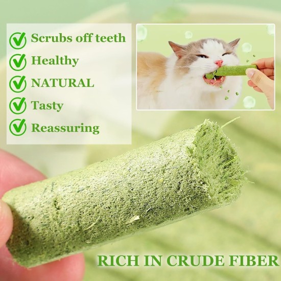 2 Packs of Cat Grass Sticks, Cat Grass Snack, Cat Grass Teether Sticks, Cat Grass Teething Sticks for House Cats, for Cats for Dental Care, to Improve Cat Digestion (100 g) 2 Packs of Cat Grass Sticks, Cat Grass Snack, Cat Grass Teether Sticks, Cat Grass Teething Sticks for House Cats, for Cats for Dental Care, to Improve Cat Digestion (100 g)