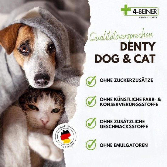 4-BEINER DENTY-Dog & CAT Dental Care - Tartar Remover & Bad Breath Aid for Dogs & Cats, Natural Ingredients Against Plaque, 90 g Powder 4-BEINER DENTY-Dog & CAT Dental Care - Tartar Remover & Bad Breath Aid for Dogs & Cats, Natural Ingredients Against Plaque, 90 g Powder