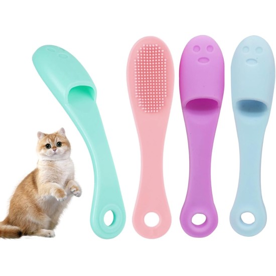 4 Pieces Cat Chin Brush, Silicone Chin Brush, Soft Pet Finger Toothbrush, Dental Care for Cats, Dogs, Puppies 4 Pieces Cat Chin Brush, Silicone Chin Brush, Soft Pet Finger Toothbrush, Dental Care for Cats, Dogs, Puppies