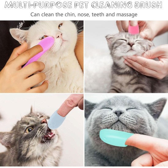4 Pieces Cat Chin Brush, Silicone Chin Brush, Soft Pet Finger Toothbrush, Dental Care for Cats, Dogs, Puppies 4 Pieces Cat Chin Brush, Silicone Chin Brush, Soft Pet Finger Toothbrush, Dental Care for Cats, Dogs, Puppies