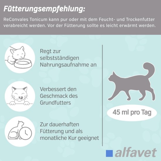 Alfavet ReConvales Tonic for Cats | Pack of 3 | 3 x 280 ml | Diet Supplementary Feed | For Convalescence, Underweight and Hepatic Lipidosis of Cats Alfavet ReConvales Tonic for Cats | Pack of 3 | 3 x 280 ml | Diet Supplementary Feed | For Convalescence, Underweight and Hepatic Lipidosis of Cats