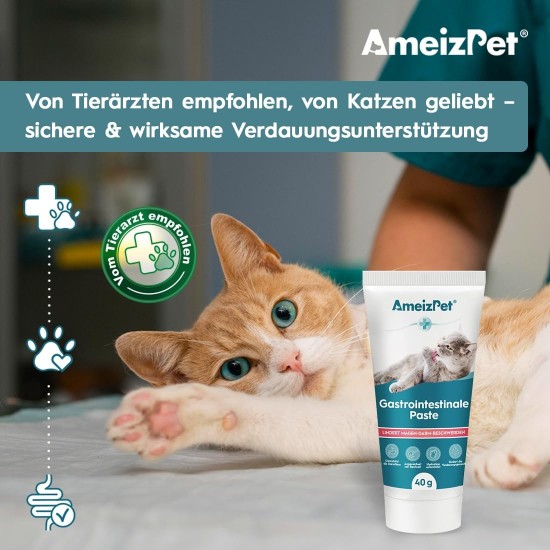 AmeizPet Gastro Intestinal Paste for Cats, Supports Intestinal Health and Intestinal Flora, Digestive Supplement for Cats and Kittens, 40 g (1.4 oz) AmeizPet Gastro Intestinal Paste for Cats, Supports Intestinal Health and Intestinal Flora, Digestive Supplement for Cats and Kittens, 40 g (1.4 oz)