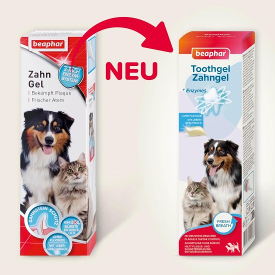 BEAPHAR - Dental care set for dogs and cats - double head toothbrush and toothpaste - combats plaque and tartar - with liver flavour - without fluorides - set with 1 toothbrush + 100 g toothpaste BEAPHAR - Dental care set for dogs and cats - double head toothbrush and toothpaste - combats plaque and tartar - with liver flavour - without fluorides - set with 1 toothbrush + 100 g toothpaste