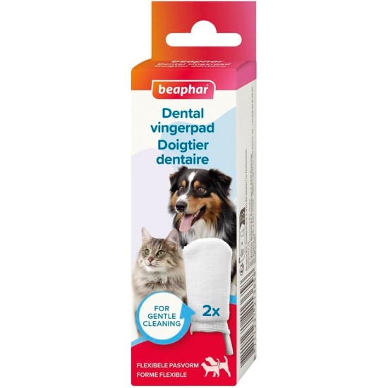 Beaphar Finger Pad Pack of 2 - Reusable Dental Finger Pads for Gentle Cleaning of Teeth - For Dogs and Cats Beaphar Finger Pad Pack of 2 - Reusable Dental Finger Pads for Gentle Cleaning of Teeth - For Dogs and Cats