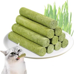 Cat Grass Snack, Cat Grass Teething Stick, 50 g, Freeze-Dried Snacks for Cats for Dental Care and Hair Ball Removal, Catnip, Biting Stick Made of Cat Grass Cat Grass Snack, Cat Grass Teething Stick, 50 g, Freeze-Dried Snacks for Cats for Dental Care and Hair Ball Removal, Catnip, Biting Stick Made of Cat Grass