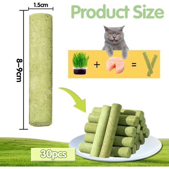 Cat Grass Sticks, Pack of 30 Cat Grass Teething Sticks, Cat Grass Chew Sticks, Cat Grass Molar Stick, Cat Grass Teething Stick, Freeze Dried Cat Grass Teeth Grinding Stick for Dental Care Cat Grass Sticks, Pack of 30 Cat Grass Teething Sticks, Cat Grass Chew Sticks, Cat Grass Molar Stick, Cat Grass Teething Stick, Freeze Dried Cat Grass Teeth Grinding Stick for Dental Care