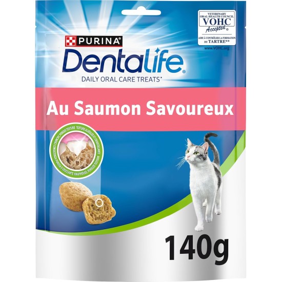 DENTALIFE | Treat | Adult Cats | Helps Clean Teeth Effectively | Salmon | Bag | 140g DENTALIFE | Treat | Adult Cats | Helps Clean Teeth Effectively | Salmon | Bag | 140g