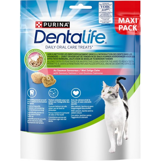 DENTALIFE Daily Oral Care Treat for Adult Cats Helps Effective Teeth Cleaning Salmon Bag 140g DENTALIFE Daily Oral Care Treat for Adult Cats Helps Effective Teeth Cleaning Salmon Bag 140g