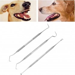 Elionless Pet Tooth Scaler Cleaning Kit, 3 Pieces Stainless Steel Tartar Remover Plaque Remover for Dogs Cats Elionless Pet Tooth Scaler Cleaning Kit, 3 Pieces Stainless Steel Tartar Remover Plaque Remover for Dogs Cats